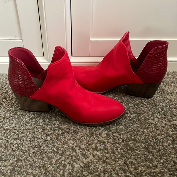 boutique by corkys Shoes Boutique By Corkeys Red Booties Red Boots